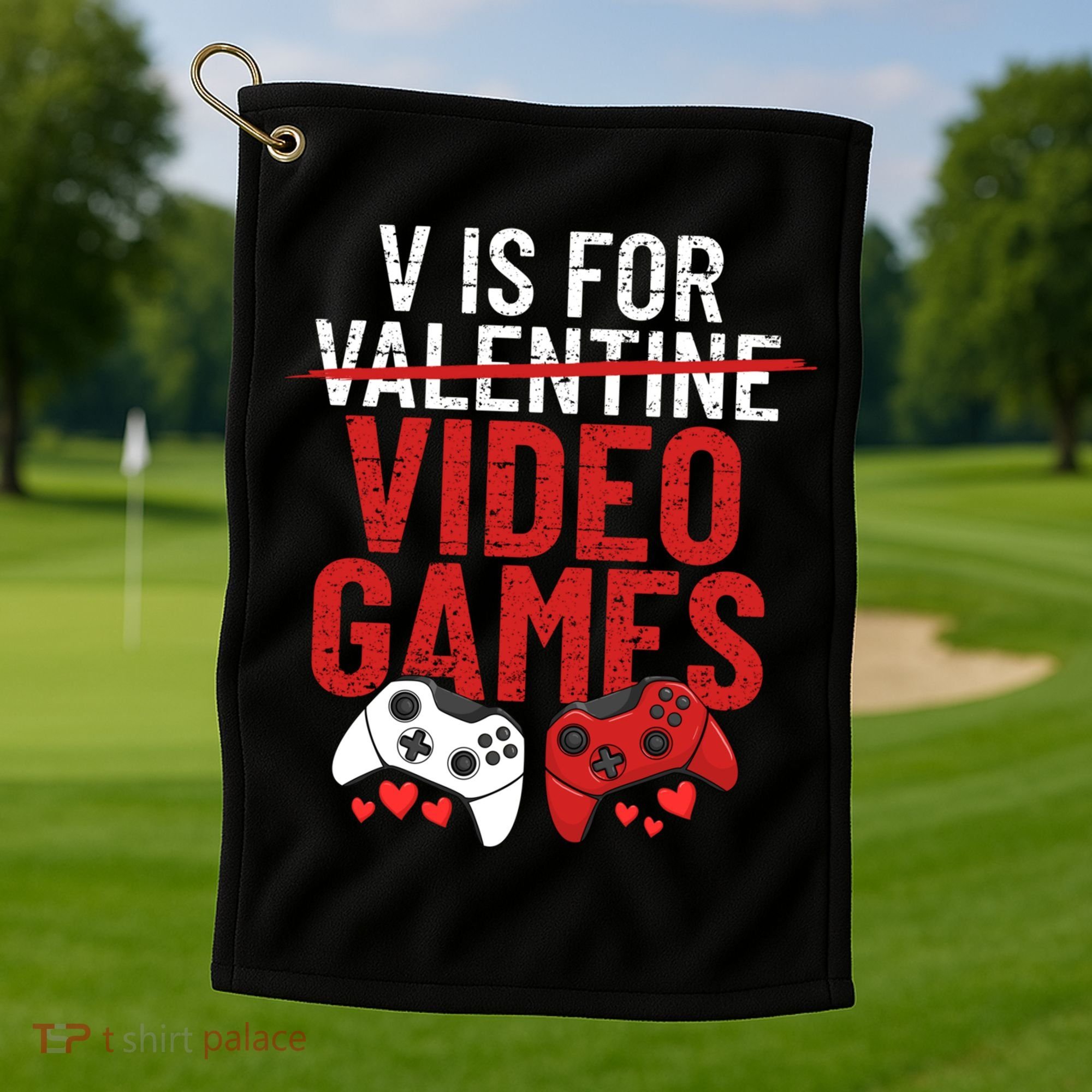 V Is For Video Games Funny 'S Gamer V Video Games Gift Golf Towel