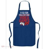 V Is For Video Games Funny 'S Gamer V Video Games Gift Apron thumb 0