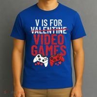 V Is For Video Games Funny 'S Gamer V Video Games Gift T-Shirt thumb 3
