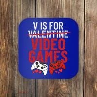 V Is For Video Games Funny 'S Gamer V Video Games Gift Coaster thumb 0
