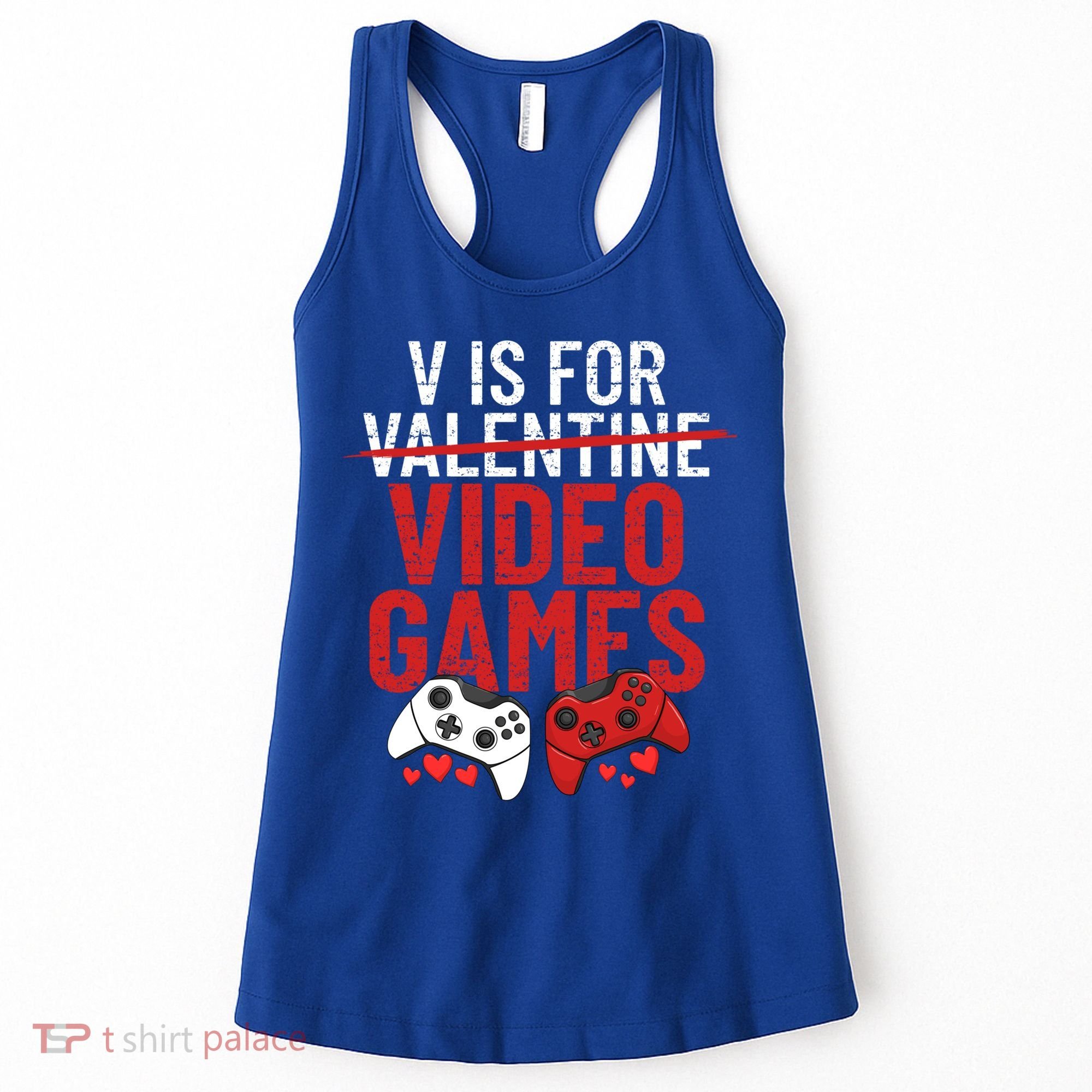 V Is For Video Games Funny 'S Gamer V Video Games Gift Women's Tank Top