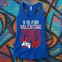 V Is For Video Games Funny 'S Gamer V Video Games Gift Women's Tank Top thumb 3