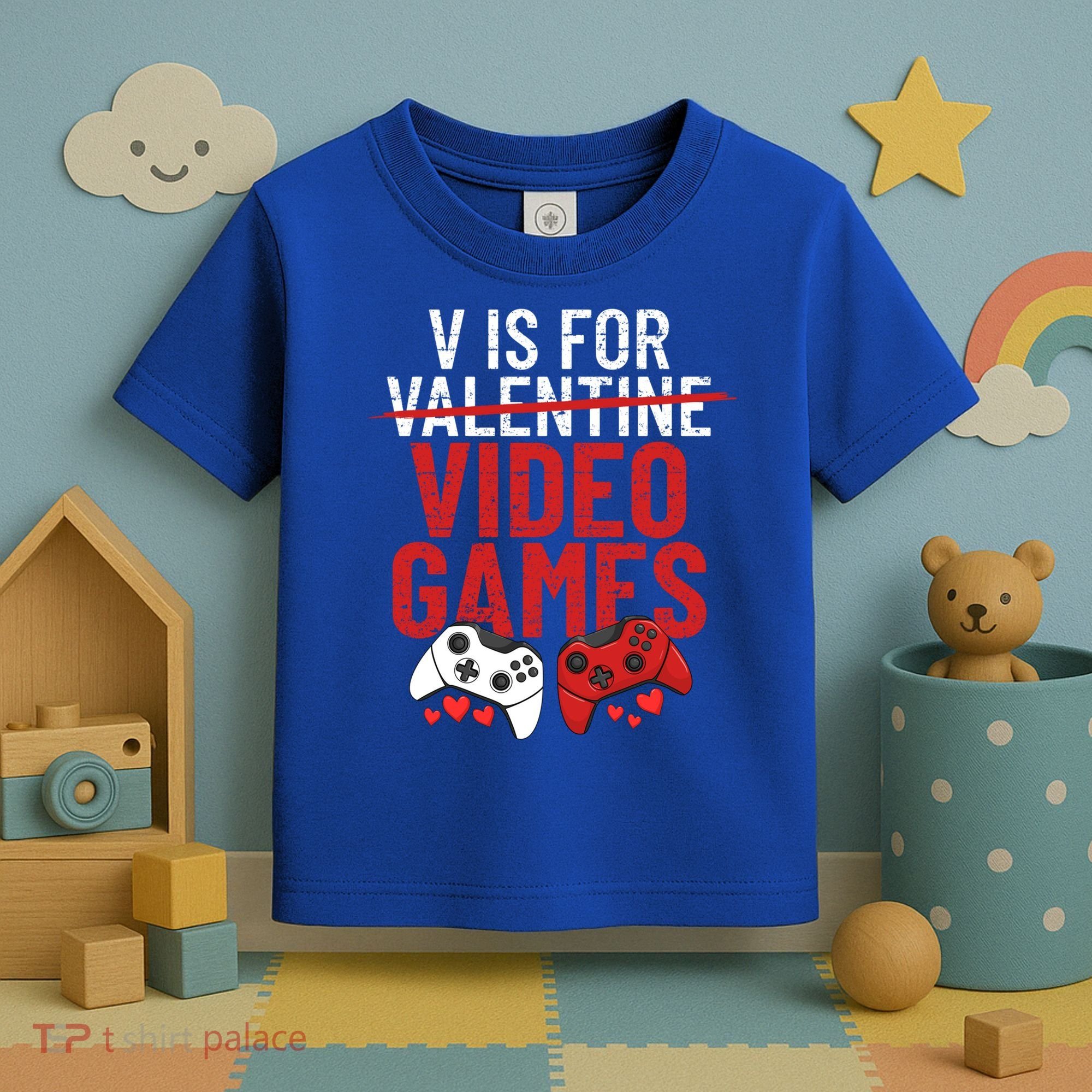 V Is For Video Games Funny 'S Gamer V Video Games Gift Toddler T-Shirt