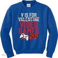 V Is For Video Games Funny 'S Gamer V Video Games Gift Kids Sweatshirt thumb 0