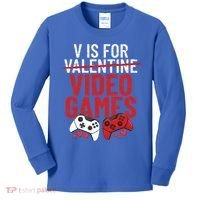 V Is For Video Games Funny 'S Gamer V Video Games Gift Kids Long Sleeve Shirt thumb 0