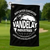 Vandelay Industries Gift LatexRelated Goods Novelty Gift Golf Towel thumb 1