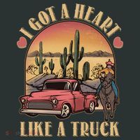 Vintage I Got A Heart Like A Truck Cowgirl T-Shirt thumb 7