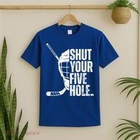 Vintage Ice Hockey Goalie Funny Shut Your Five Hole Cute Gift T-Shirt thumb 2