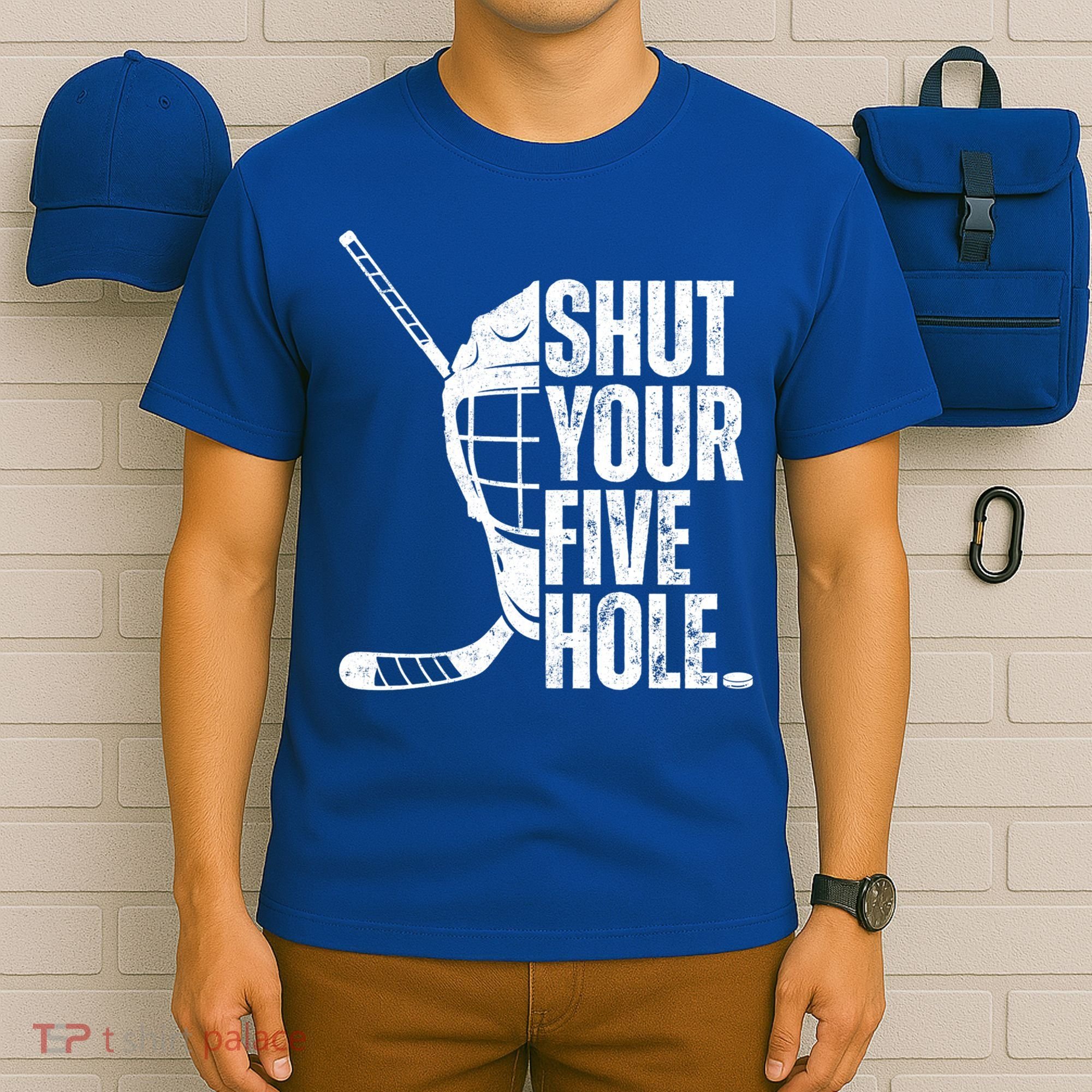 Vintage Ice Hockey Goalie Funny Shut Your Five Hole Cute Gift T-Shirt