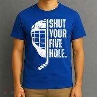 Vintage Ice Hockey Goalie Funny Shut Your Five Hole Gift T-Shirt thumb 3