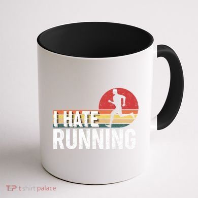 Vintage I Hate Running Funny FatherS Day Marathon Runner Gift Coffee Mug back