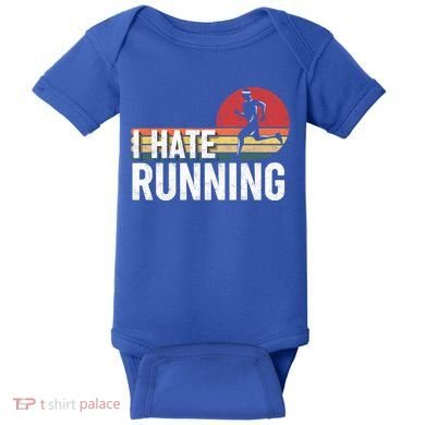 Vintage I Hate Running Funny FatherS Day Marathon Runner Gift Baby Bodysuit