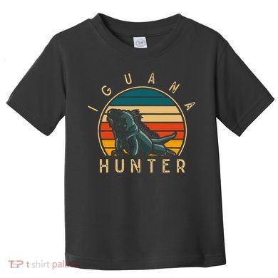 Vintage Iguana Hunter Funny Reptile Lover Toddler T-Shirt