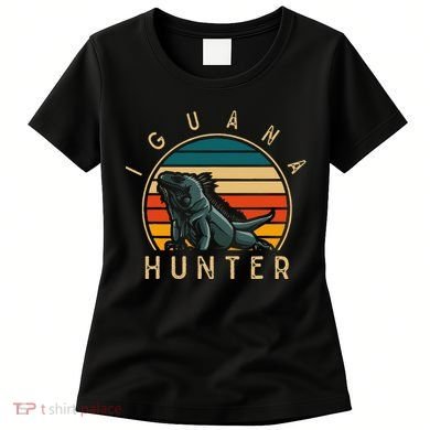 Vintage Iguana Hunter Funny Reptile Lover Women's T-Shirt