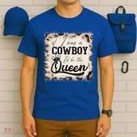 Vintage If I Was A Cowboy I'd Be The Queen Bleached Leopard T-Shirt thumb 6