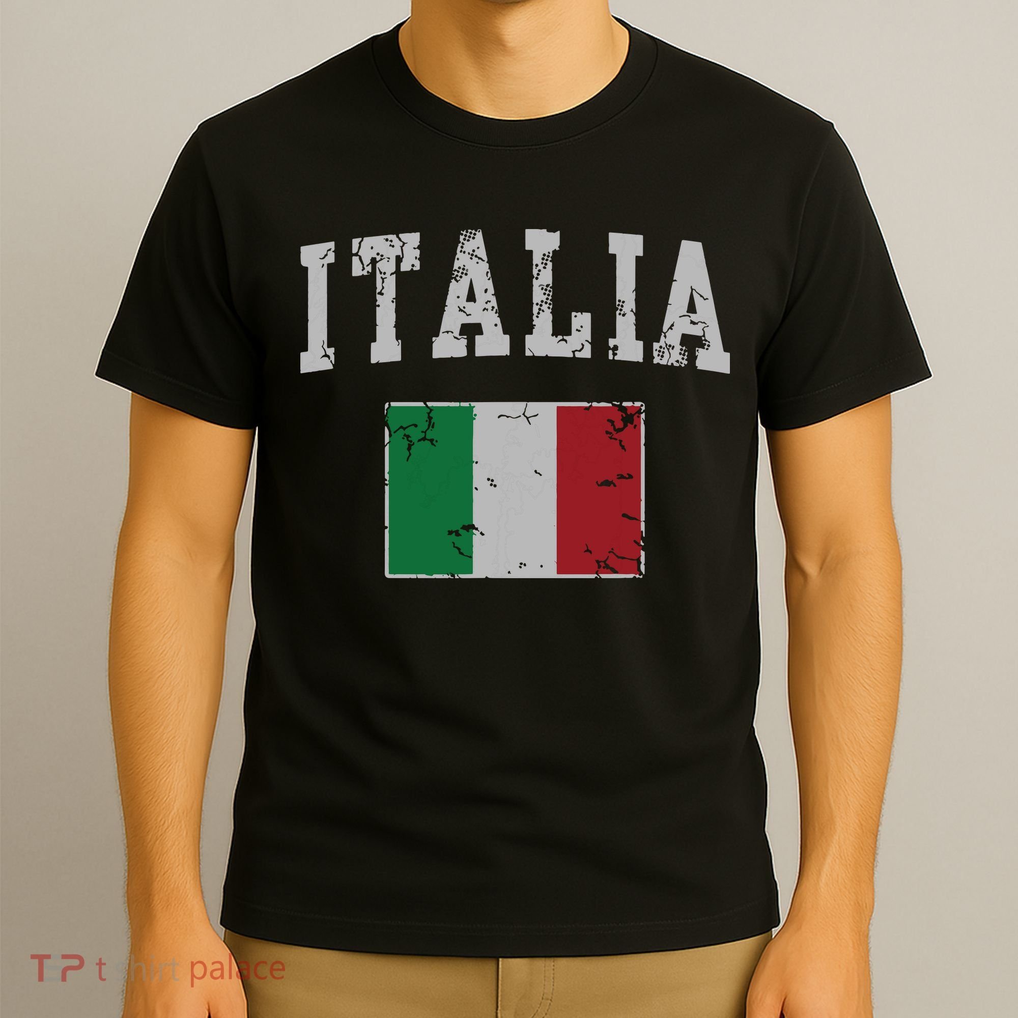 Vintage Italia Italian Flag Italy Men Women Kids T-Shirt