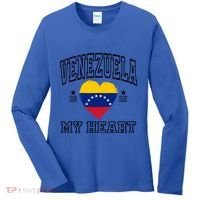 Venezuela Is In My Heart Proud Throwback Souvenir Gift Women's Long Sleeve Shirt thumb 0