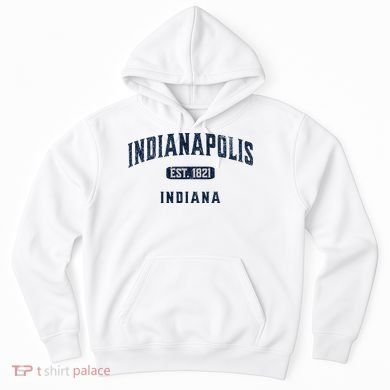 Visit Indianapolis Indiana Vintage Athletic Souvenir Hoodie