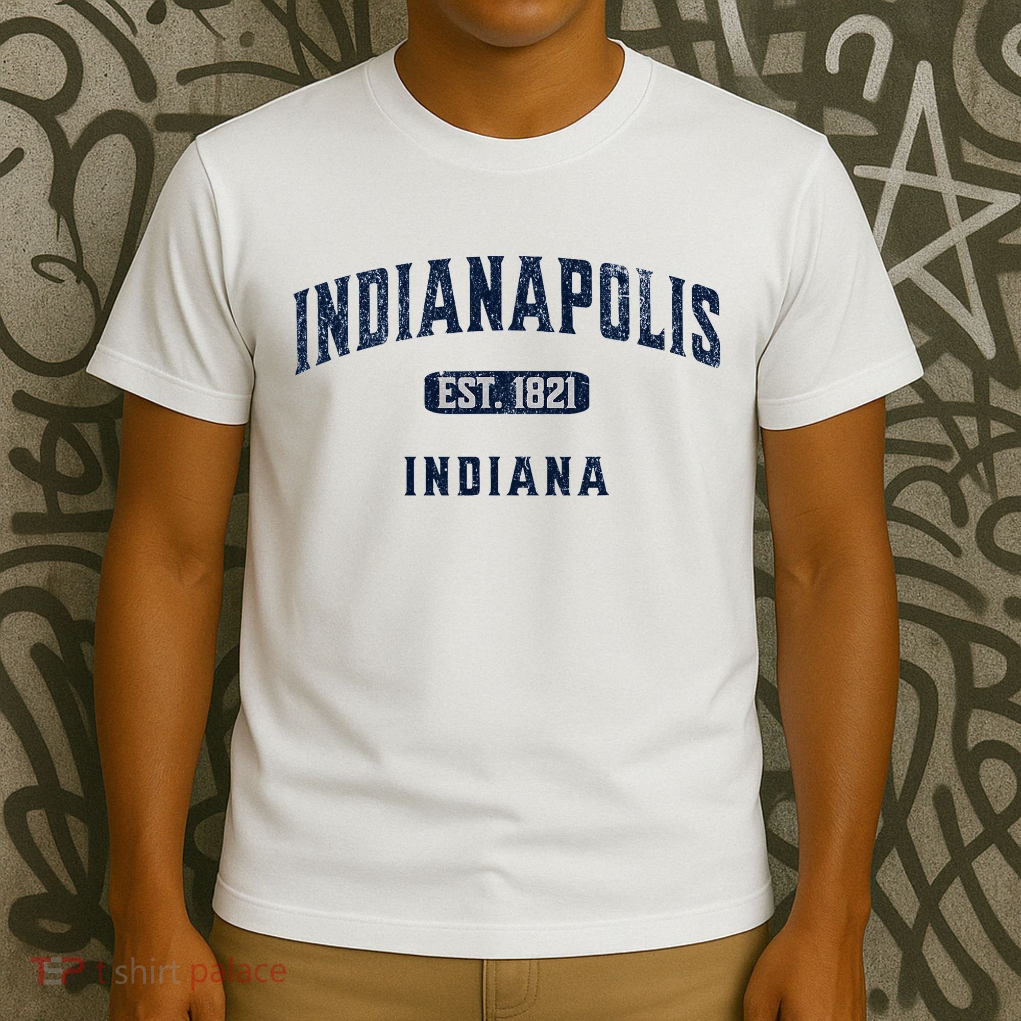 Visit Indianapolis Indiana Vintage Athletic Souvenir T-Shirt