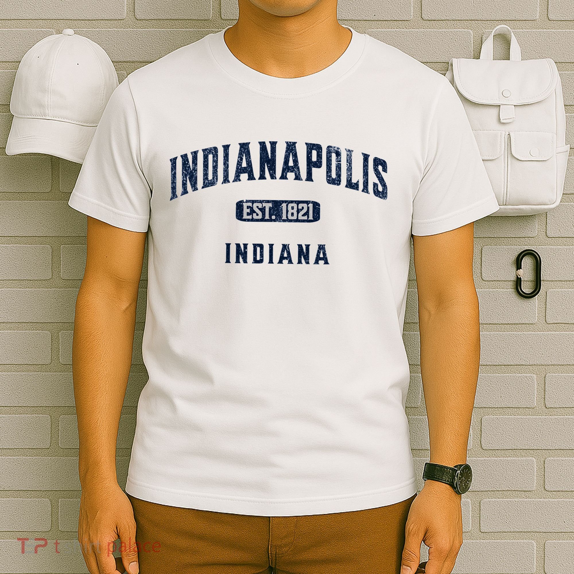 Visit Indianapolis Indiana Vintage Athletic Souvenir T-Shirt