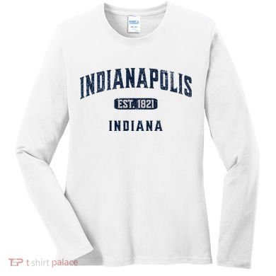 Visit Indianapolis Indiana Vintage Athletic Souvenir Women's Long Sleeve Shirt