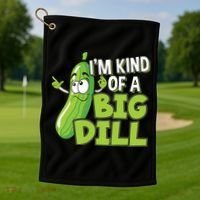 Vegan I'm Kind Of A Big Dill Gift Pickle Lover Cute Gift Golf Towel thumb 1