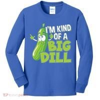 Vegan I'm Kind Of A Big Dill Gift Pickle Lover Cute Gift Kids Long Sleeve Shirt thumb 0