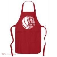Volleyball I Know I Play Like A Girl Try To Keep Up Apron thumb 0
