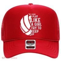 Volleyball I Know I Play Like A Girl Try To Keep Up Hat thumb 0
