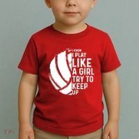 Volleyball I Know I Play Like A Girl Try To Keep Up Toddler T-Shirt thumb 2