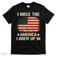 Vintage I Miss The America I Grew Up In American Flag T-Shirt thumb 0