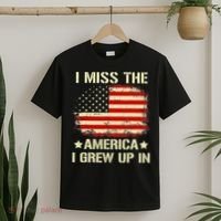 Vintage I Miss The America I Grew Up In American Flag T-Shirt thumb 2