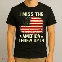 Vintage I Miss The America I Grew Up In American Flag T-Shirt thumb 3