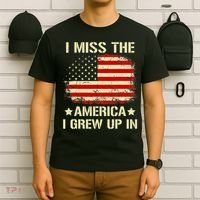 Vintage I Miss The America I Grew Up In American Flag T-Shirt thumb 6