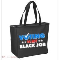 Voting Is My Black Job 2024 Election Tote Bag thumb 2