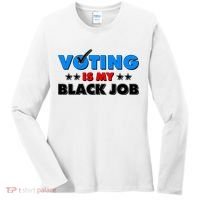 Voting Is My Black Job 2024 Election Women's Long Sleeve Shirt thumb 0