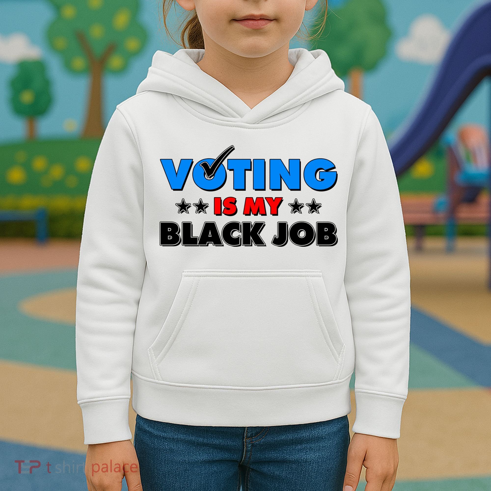 Voting Is My Black Job 2024 Election Kids Hoodie