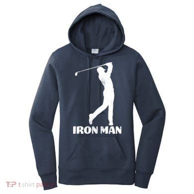 Vintage Iron Man Golf Design Women's Hoodie