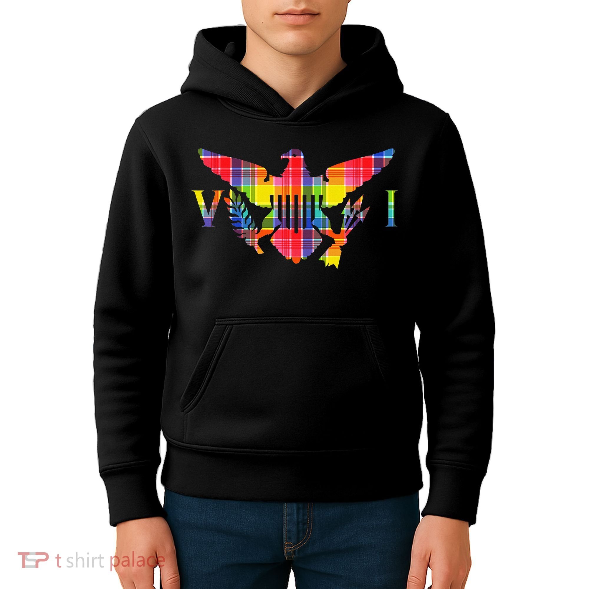Virgin Islands Madras VI Flag Kids Hoodie