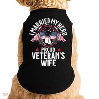 Veteran I Married My Hero Proud Veteran's Wife Memorial Day Doggie Tank thumb 0