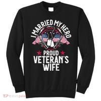 Veteran I Married My Hero Proud Veteran's Wife Memorial Day Sweatshirt thumb 0
