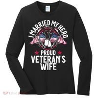 Veteran I Married My Hero Proud Veteran's Wife Memorial Day Women's Long Sleeve Shirt thumb 0