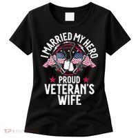 Veteran I Married My Hero Proud Veteran's Wife Memorial Day Women's T-Shirt thumb 0