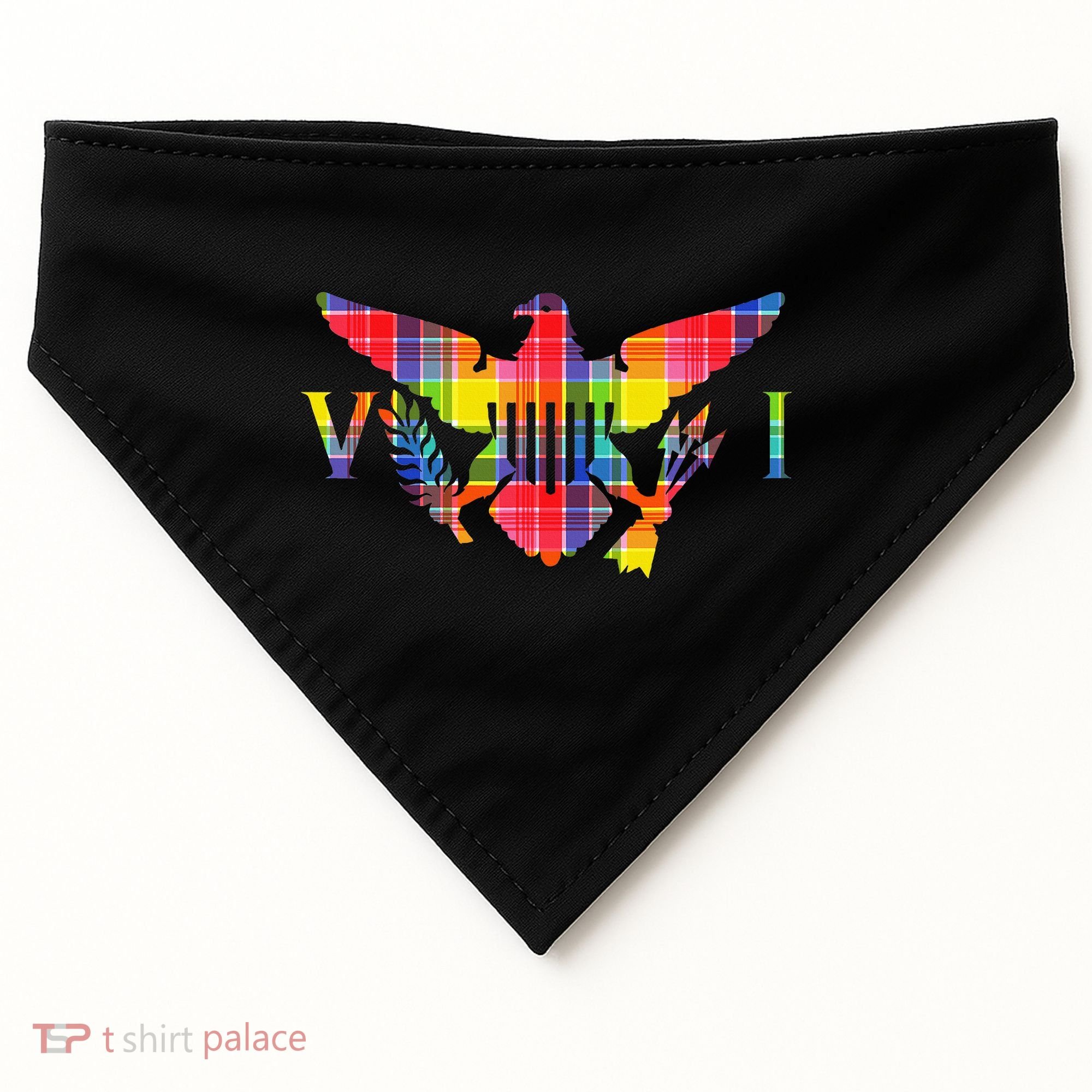Virgin Islands Madras VI Flag USA-Made Doggie Bandana