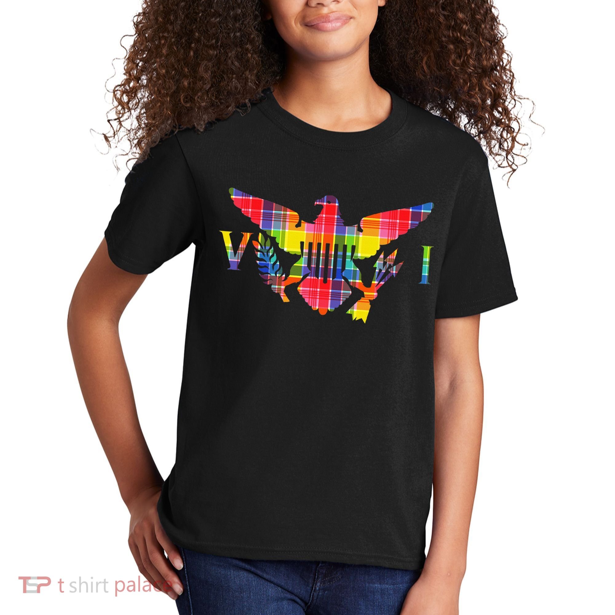 Virgin Islands Madras VI Flag Kids T-Shirt