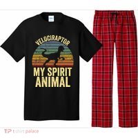 Velociraptor Is My Spirit Animal Dinosaur Lovers Pajama Set thumb 0
