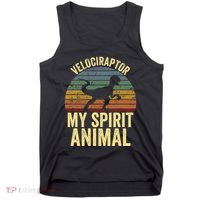 Velociraptor Is My Spirit Animal Dinosaur Lovers Tank Top thumb 0