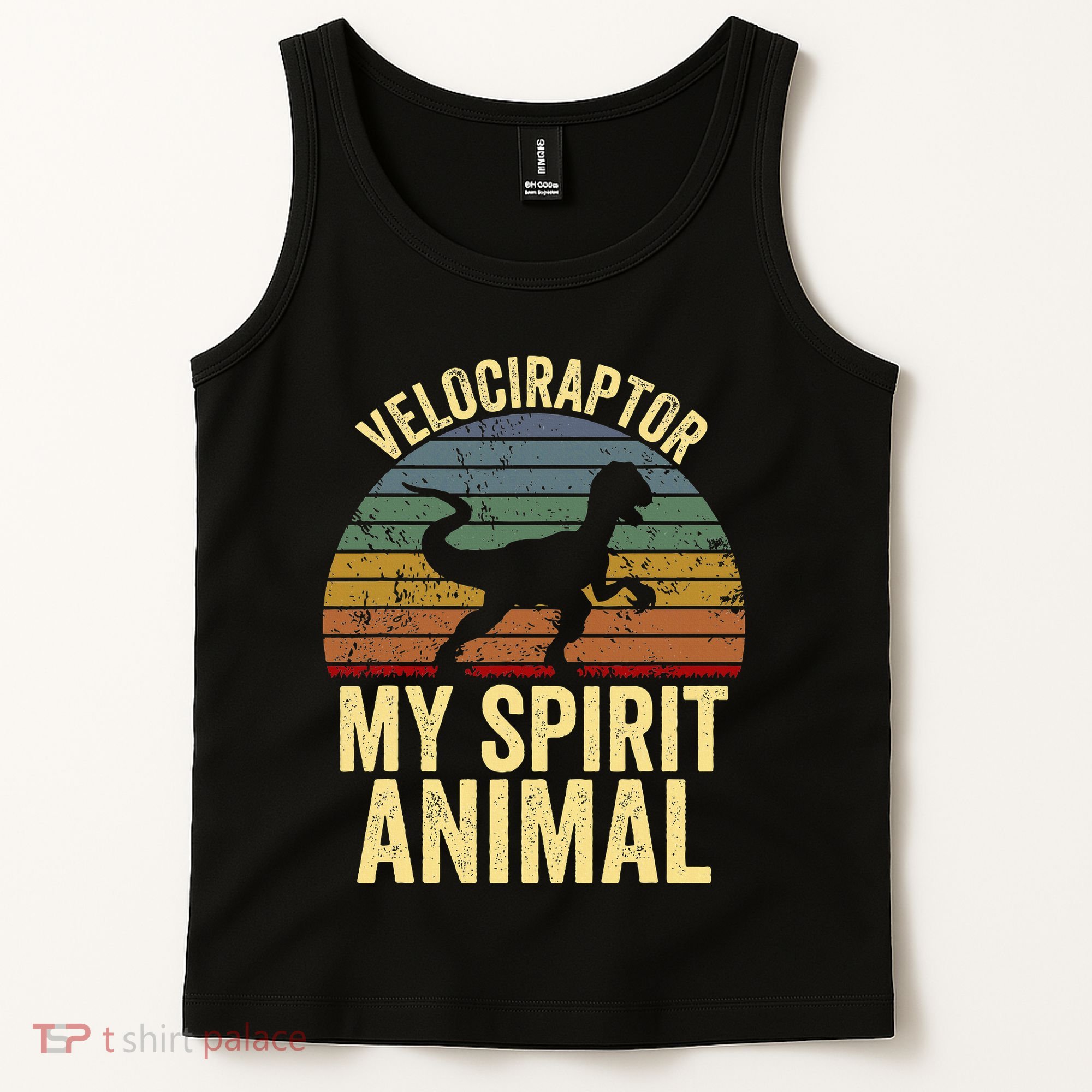 Velociraptor Is My Spirit Animal Dinosaur Lovers Tank Top