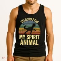 Velociraptor Is My Spirit Animal Dinosaur Lovers Tank Top thumb 3