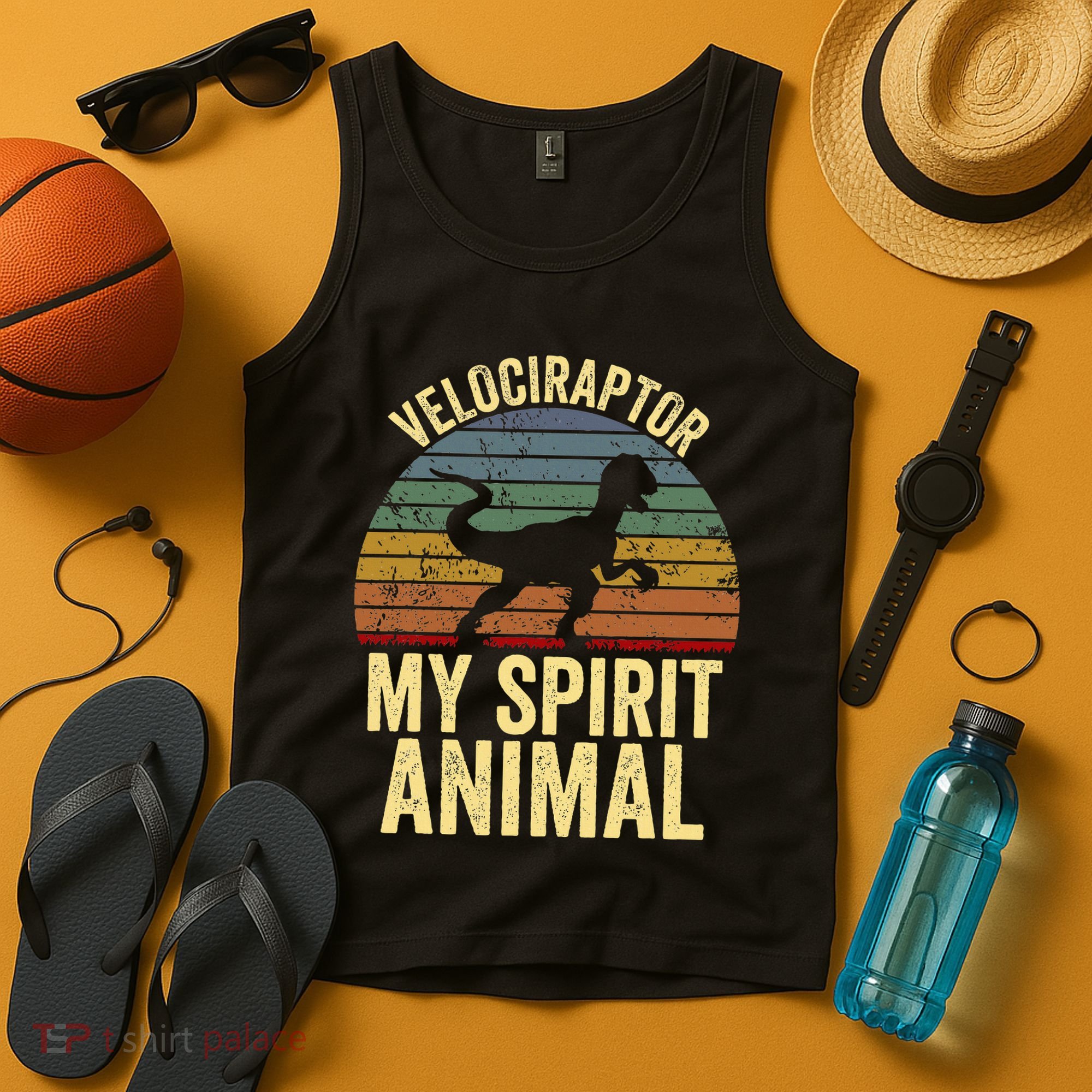 Velociraptor Is My Spirit Animal Dinosaur Lovers Tank Top